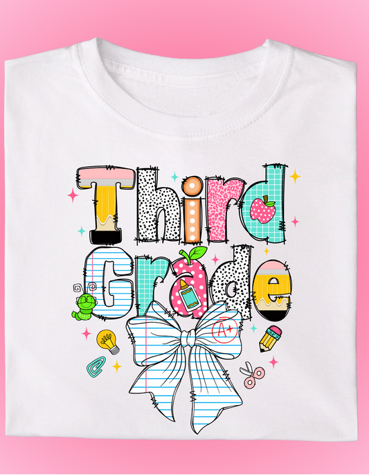Girl Back to School Shirts (Bow)