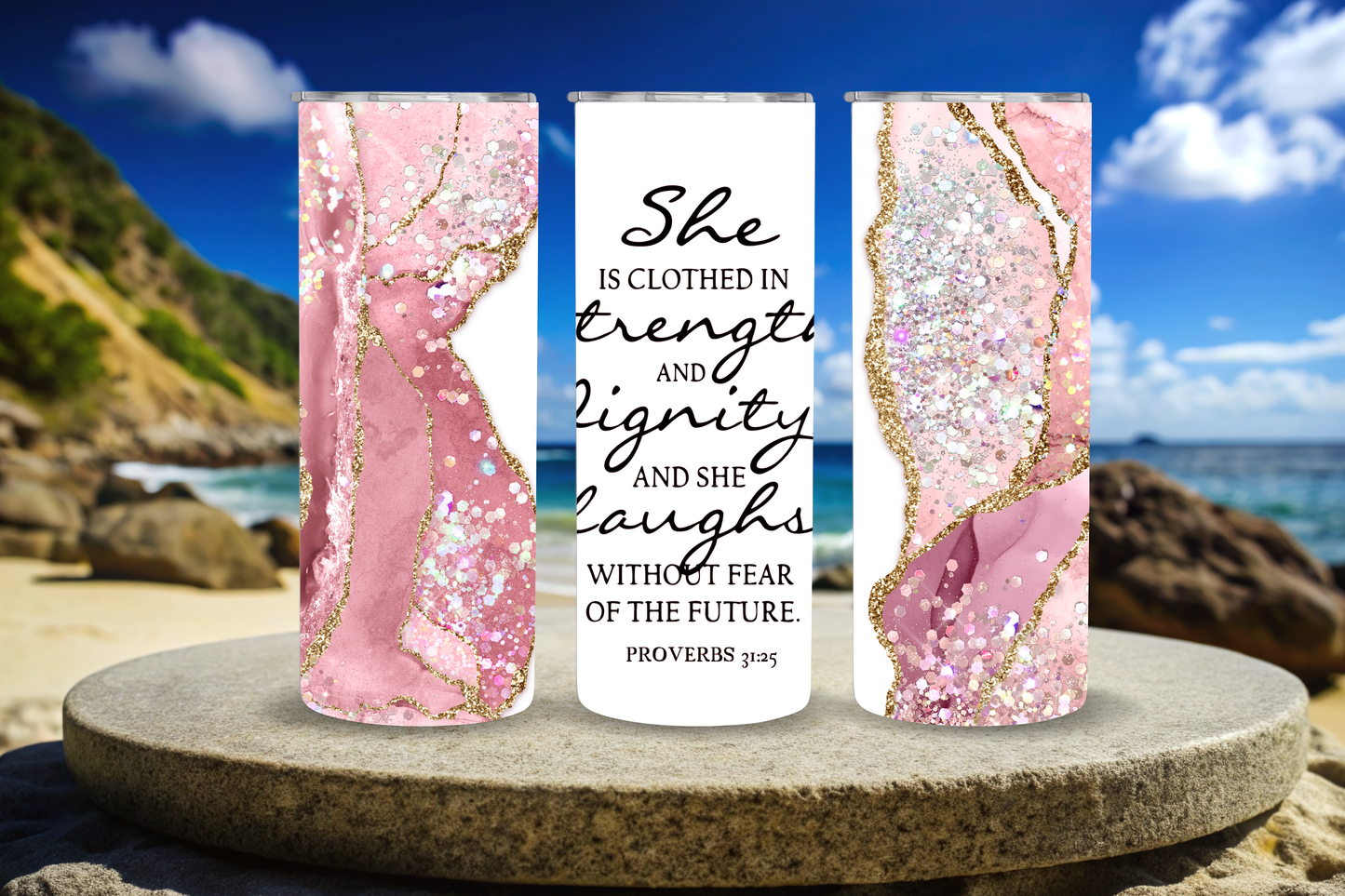 20oz She is Clothed In Strength Tumbler