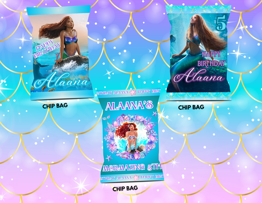 LITTLE MERMAID CHIP BAG TEMPLATE